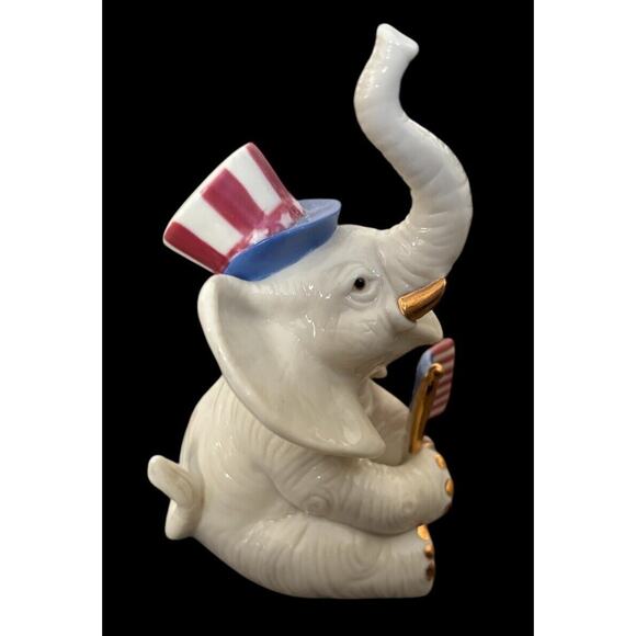 Lenox Classics AMERICAS ELEPHANT Patriotic America Flag 5" Figurine - Picture 2 of 10